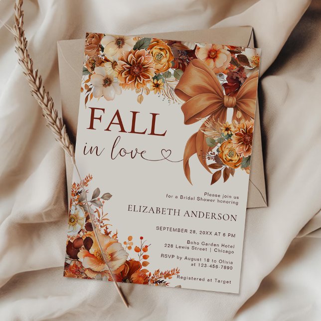 Invitación Fall In Love  Floral Bridal Shower Party  (Subido por el creador)
