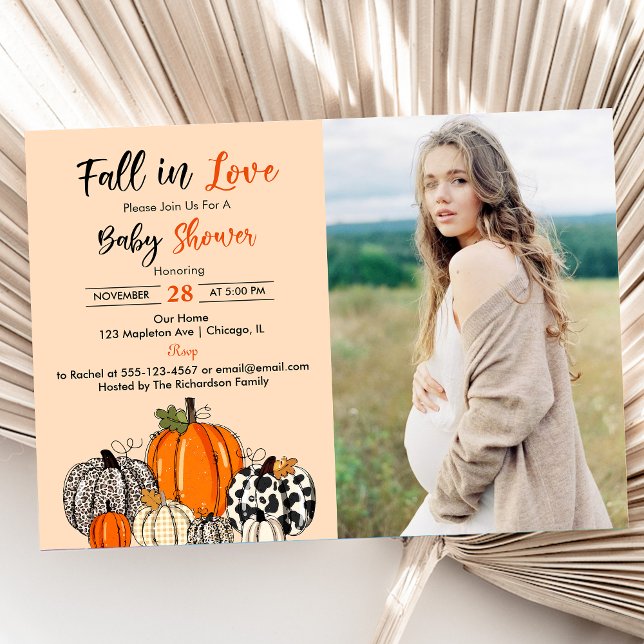 Invitación Fall In Love Fumpkin Foto De Baby Shower (Subido por el creador)