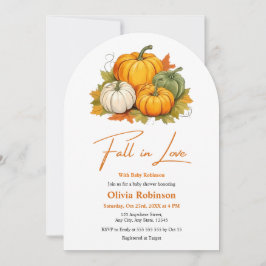 Invitación Fall in Love Gender Neutral Pumpkin Baby Shower