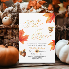 Invitación Fall in Love Maple Tree Leaves Bridal Shower 