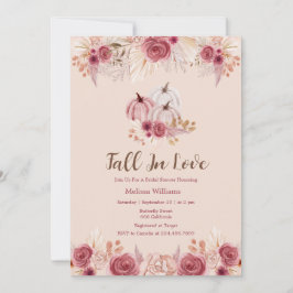Invitación Fall In Love Pink Boho Bridal Shower Invitation