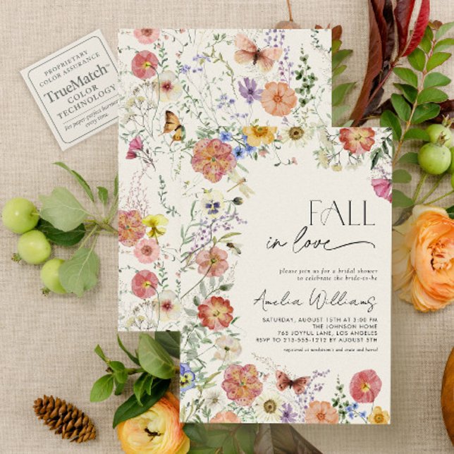 Invitación Fall In Love Pressed Wildflower Bridal Shower (Subido por el creador)