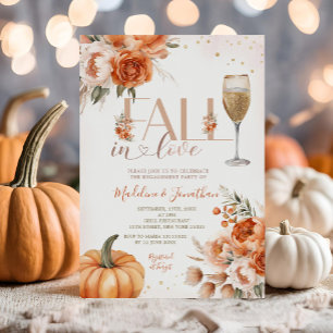 Invitación Fall In Love Rustic Floral Fall Engagement Party