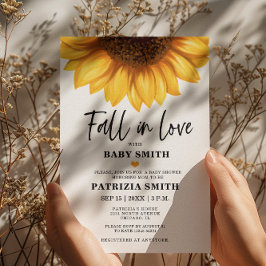 Invitación Fall in Love Sunflower Baby Shower