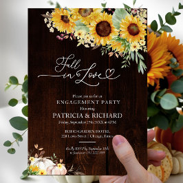 Invitación Fall In Love Sunflower Engagement Party