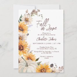 Invitación Fall In Love Sunflower Rustic Daisy  Bridal Shower
