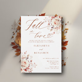 Invitación Fall in Love Terracotta Rosas Engagement Party