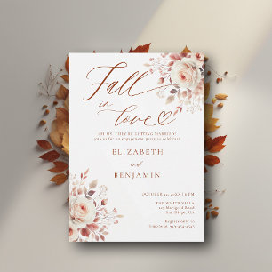 Invitación Fall in Love Terracotta Rosas Engagement Party