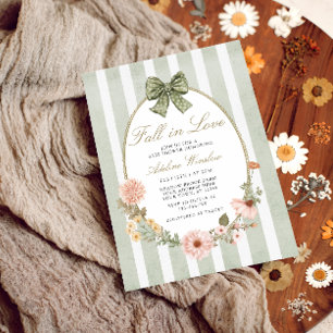 Invitación Fall in Love Vintage Fall Floral Sage Baby Shower