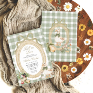 Invitación Fall in Love Vintage Whimsical Sage Baby Shower