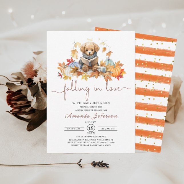 Invitación Fall in Love Watercolor Baby Shower (Subido por el creador)