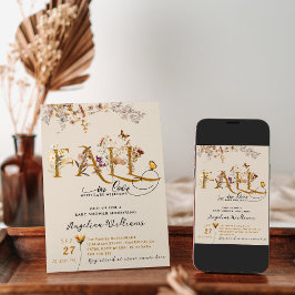 Invitación Fall in Love Watercolor Wildflower Baby Shower