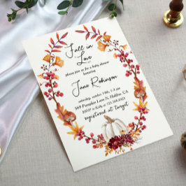 Invitación Fall in Love White Pumpkin Baby Shower