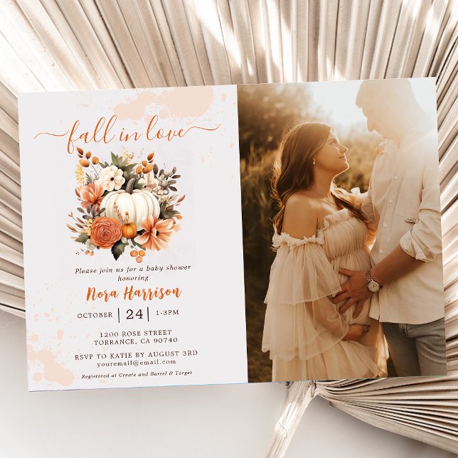 Invitación Fall In Love Wildflower Pattern Baby Shower Photo (Subido por el creador)