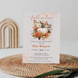 Invitación Fall In Love Wilflower Pattern Baby Shower