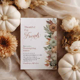 Invitación Fall Leave Thanksgiving Dinner Rustic Pumpkin