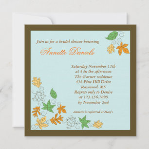 Invitación Fall Leaves Bridal Shower Invitation