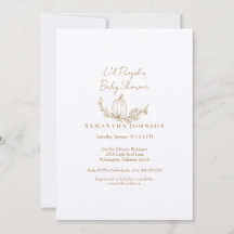 Fall Li'l Pumpkin Ecru Baby Shower