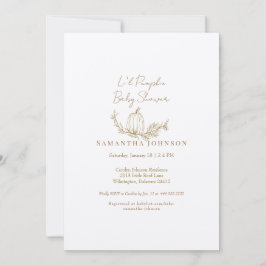 Invitación Fall Li'l Pumpkin Ecru Baby Shower