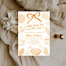 Fall Line Art Baby Shower - Tema de otoño Minimali