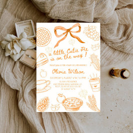 Invitación Fall Line Art Baby Shower - Tema de otoño Minimali