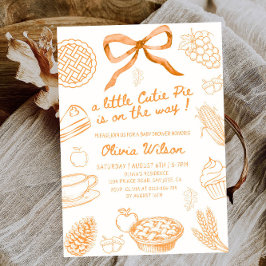 Invitación Fall Line Art Baby Shower - Tema de otoño Minimali
