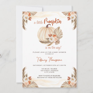 Invitación Fall Little Pumpkin Baby Shower