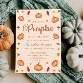 Invitación Fall Little Pumpkin Baby Shower | Género Neutral
