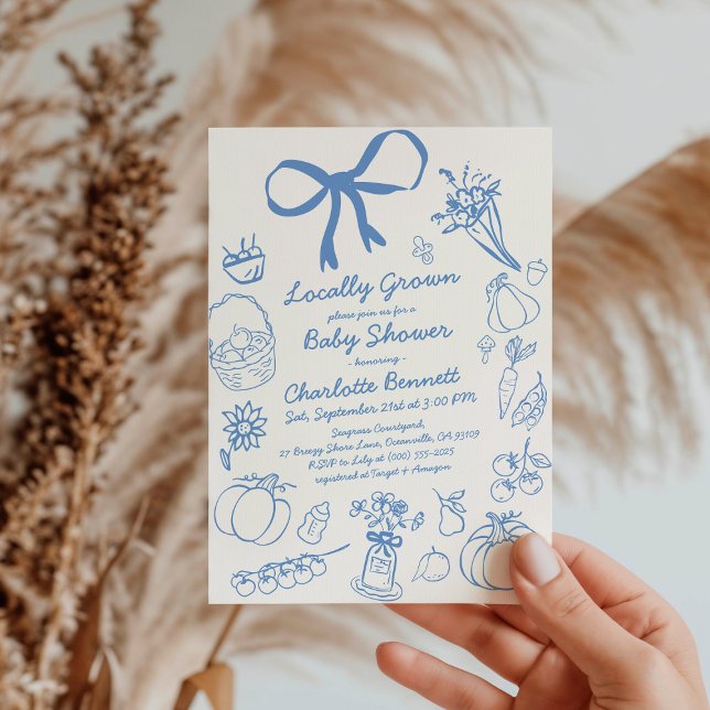Invitación Fall Locally Grown Little Pumpkin Boy Baby Shower (Subido por el creador)