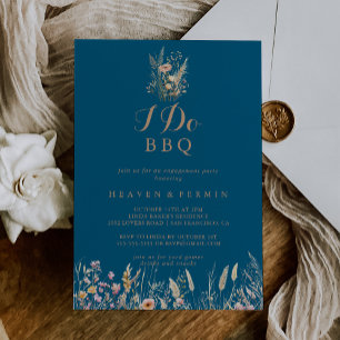 Invitación Fall Meadow Wild Floral I Do BBQ Engagement Party