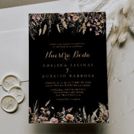 Invitación Fall Meadow Wild Floral Nuestra Boda Boda