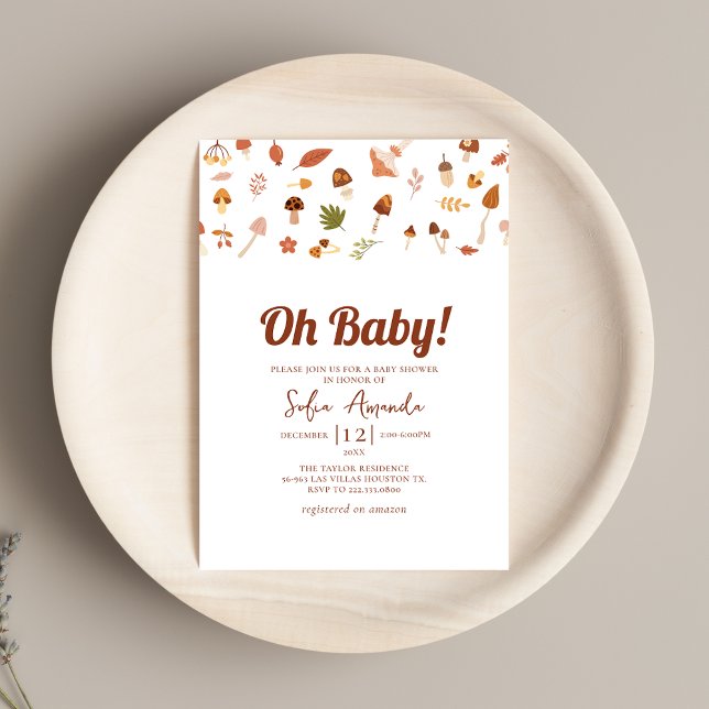 Invitación Fall Mushroom Baby Shower (Subido por el creador)
