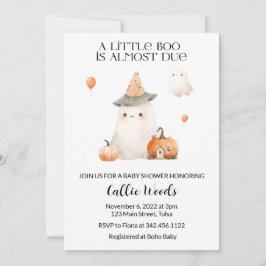 Invitación Fall Otoño Pumpkin Ghost Baby Shower