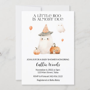 Invitación Fall Otoño Pumpkin Ghost Baby Shower