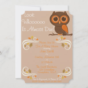 Invitación Fall Owl Baby Shower