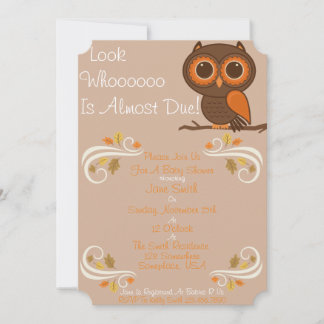 Invitación Fall Owl Baby Shower