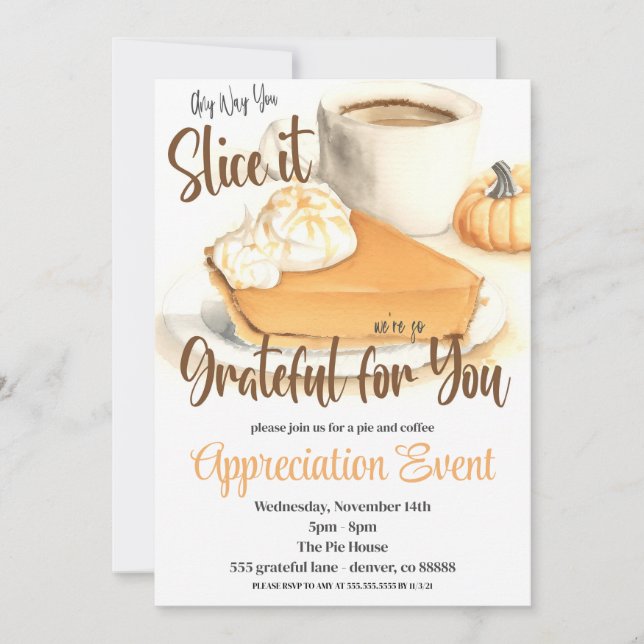 Invitación Fall Pie Appreciation Invitation (Anverso)