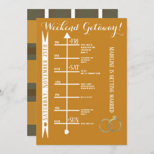Invitación Fall Plaid Bachelorette Weekend Getaway Itinerary