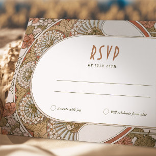 Invitación Fall RSVP Insertar Boda Art Nouveau vintage