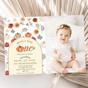Invitación Fall Rustic Sweet One BIrthay Fiesta Photo