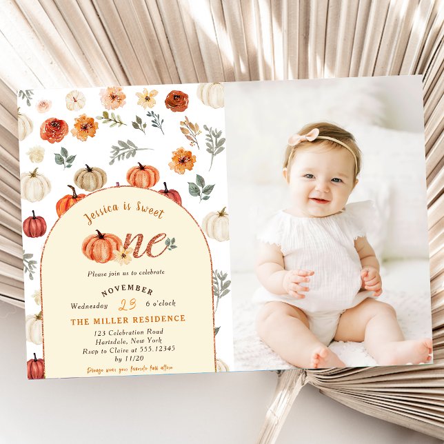 Invitación Fall Rustic Sweet One BIrthay Fiesta Photo (Subido por el creador)
