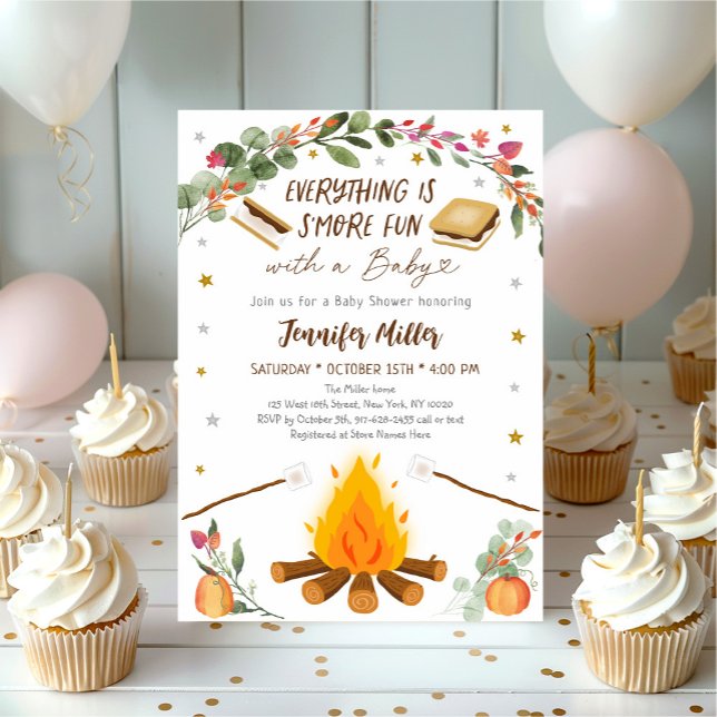 Invitación Fall S'mores Campfire Pumpkin Baby Shower (Subido por el creador)