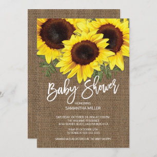 Invitación Fall Sunflowers Neutral Baby Shower