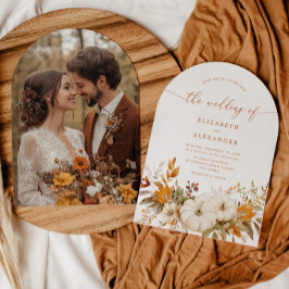 Invitación Fall terracotta Arch Boda moderno de fotografía