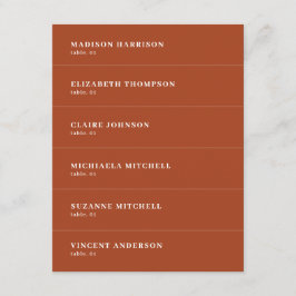 Invitación Fall Terracotta Boda Place Card DIY