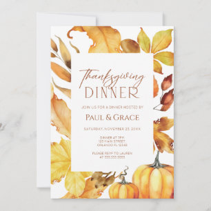 Invitación Fall Thanksgiving Dinner Invitation