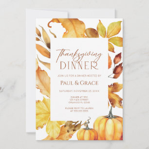Invitación Fall Thanksgiving Dinner Invitation