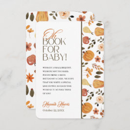 Invitación Fall Theme Baby Shower Book Enclosure Card