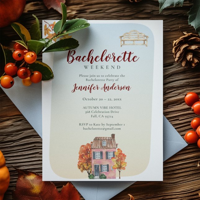 Invitación Fall Vibes Autumtic Rustic Bachelorette Party (Subido por el creador)