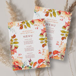 Invitación Fall Watercolor Floral 60th Birthday Party Menu<br><div class="desc">Celebra en estilo con nuestro Brillante y audaz menú de fiesta de cumpleaños número 60. Cumplir sesenta años con nuestro impresionante menú floral acuático en los colores del otoño. ¡Pida ahora y haz que tu sexagésimo cumpleaños sea memorable!</div>